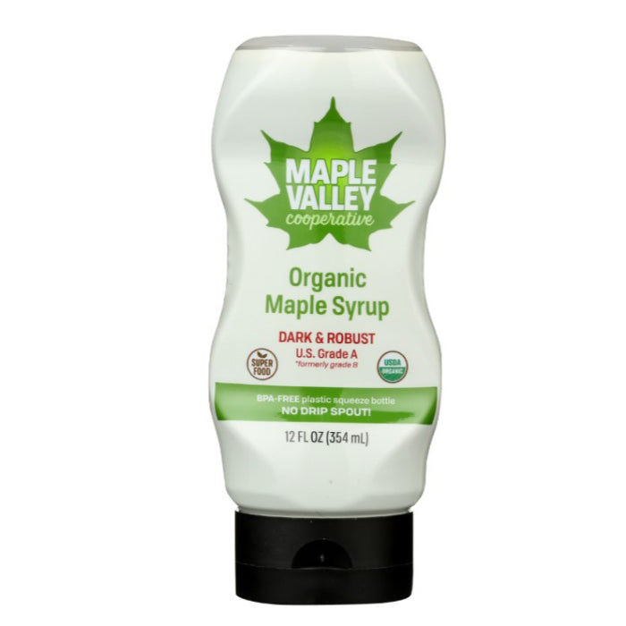 Maple Valley – Cooperative Maple Syrup Dark & Robust, 12 Oz – Pack of