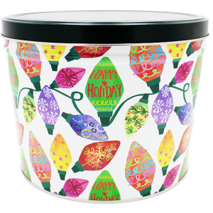 2 Gallon – Holiday Lights Popcorn Tin