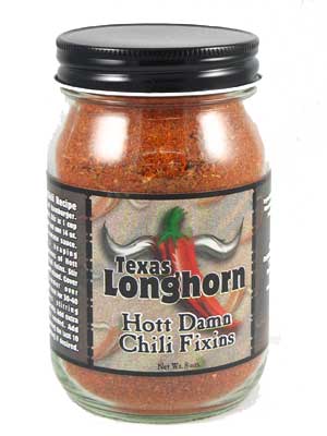 Texas Longhorn Hott Damn Chili Fixins, 8oz.