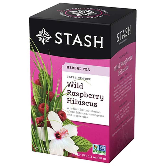 Stash – Wild Raspberry Hibiscus Tea, 20 Bags | Pack of 6