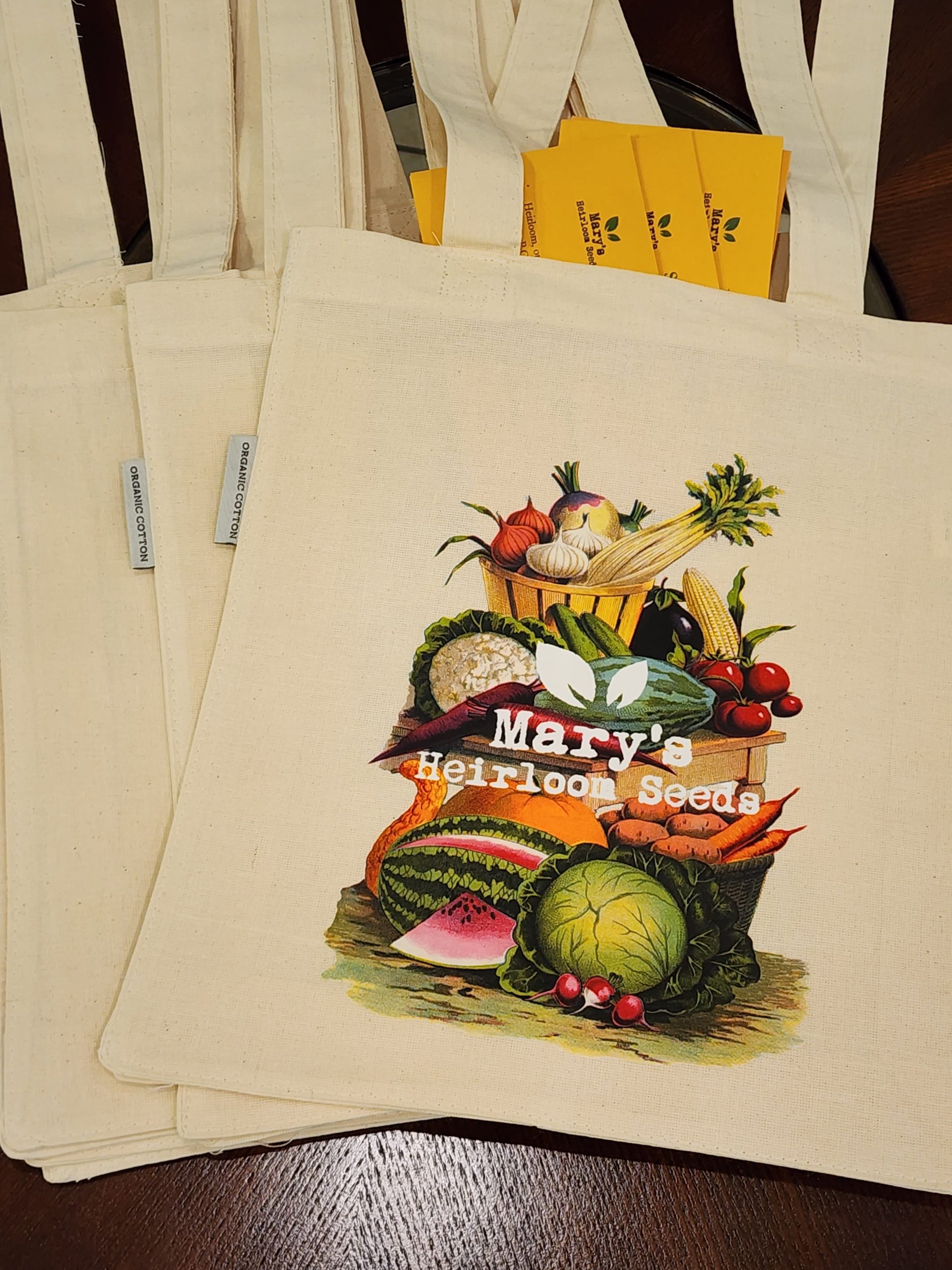 Mary’s Heirloom Seeds “Veggie Basket” Organic Cotton Tote