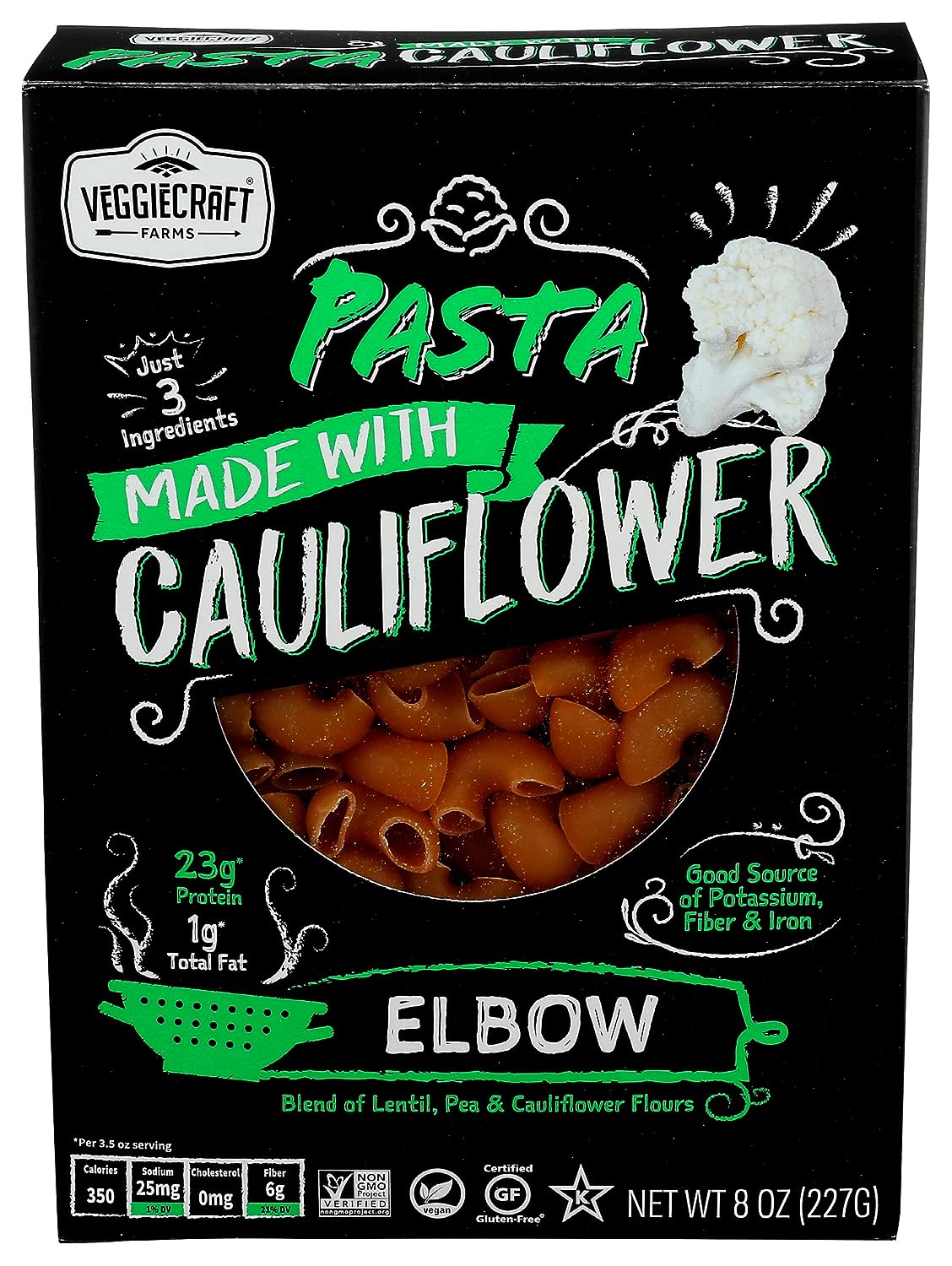 Veggiecraft Pasta Elbow Cauliflower 8 Oz – Pack Of 6