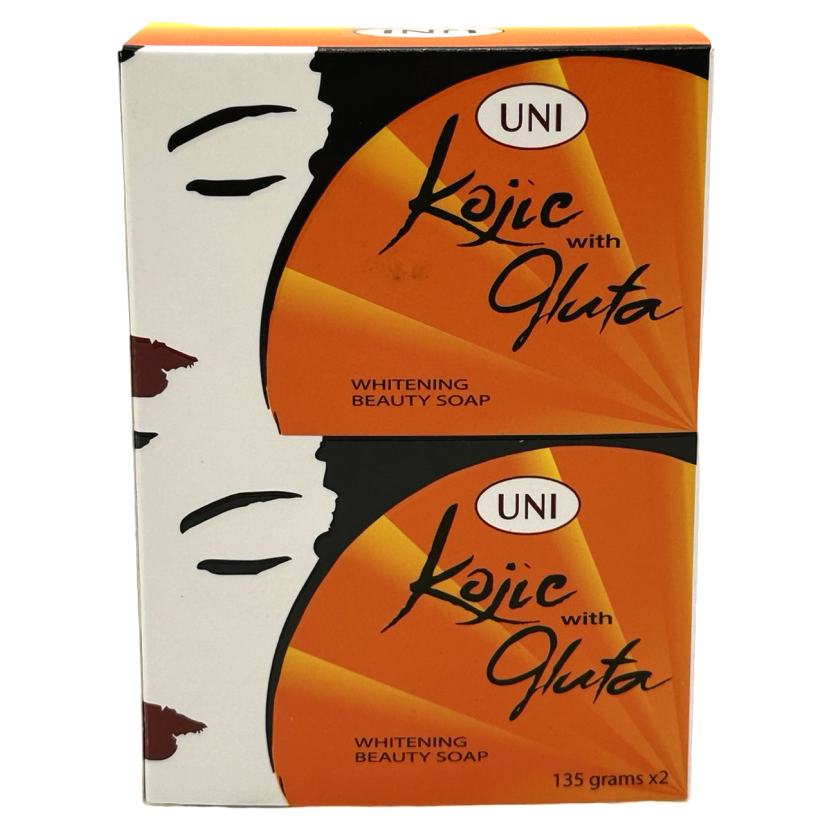 UNI – KOJIC with GLUTA – Beauty Soap (Orange) x 2 = 270 G