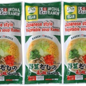 Menya Iroha, HALAL&VEGAN Japanese style Vegetable soup Ramen, 170g, 3 bags / 10 bags