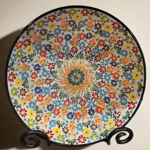 12″ Round Embossed Ceramic Bowl