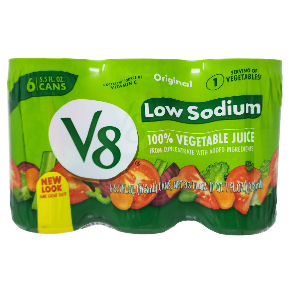 6 Pack – V8 Low Sodium Original Vegetable Juice – 5.5oz.