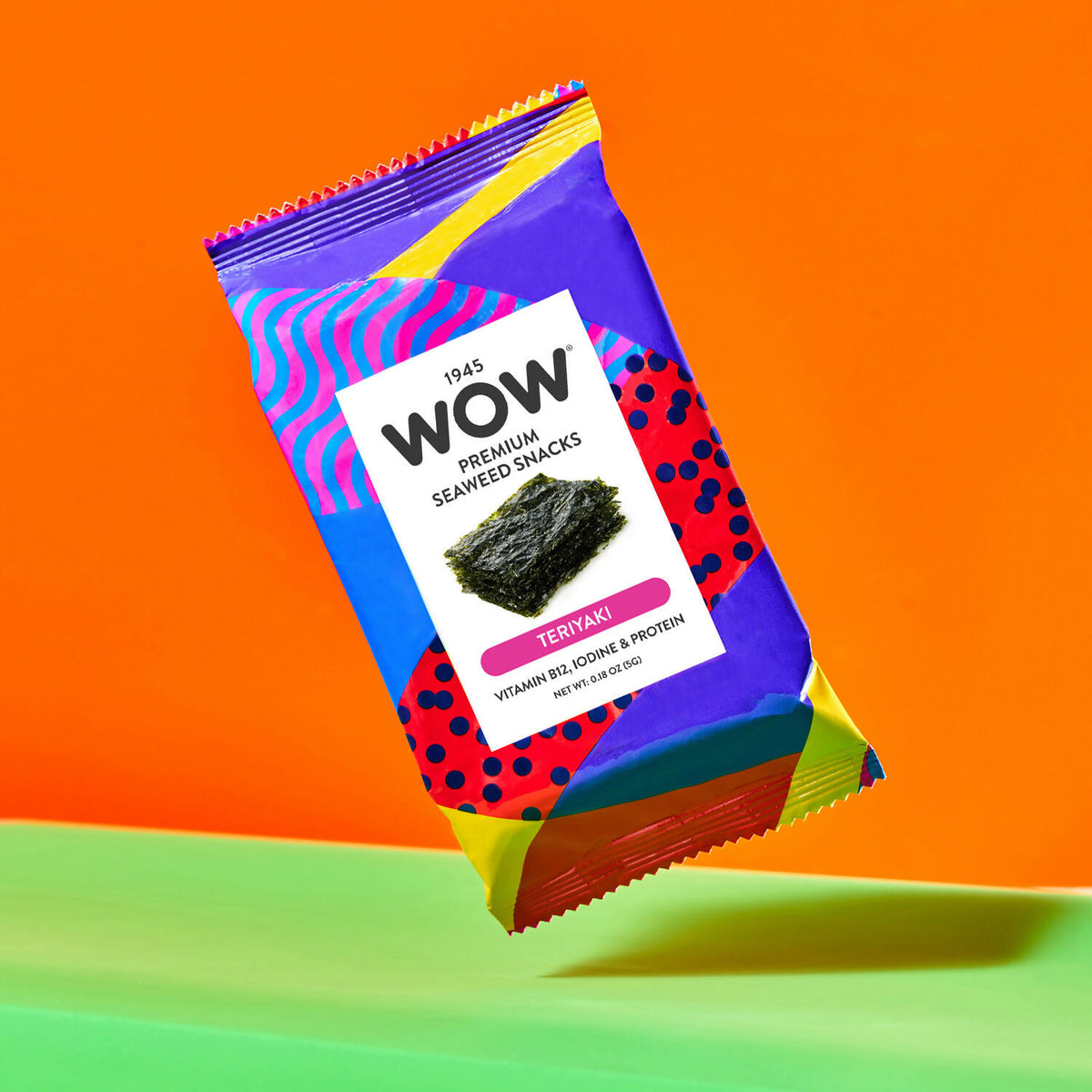 1945 WOW Seaweed Snacks, Single Origin – Teriyaki Pack – 72 Packs x 1.05oz case