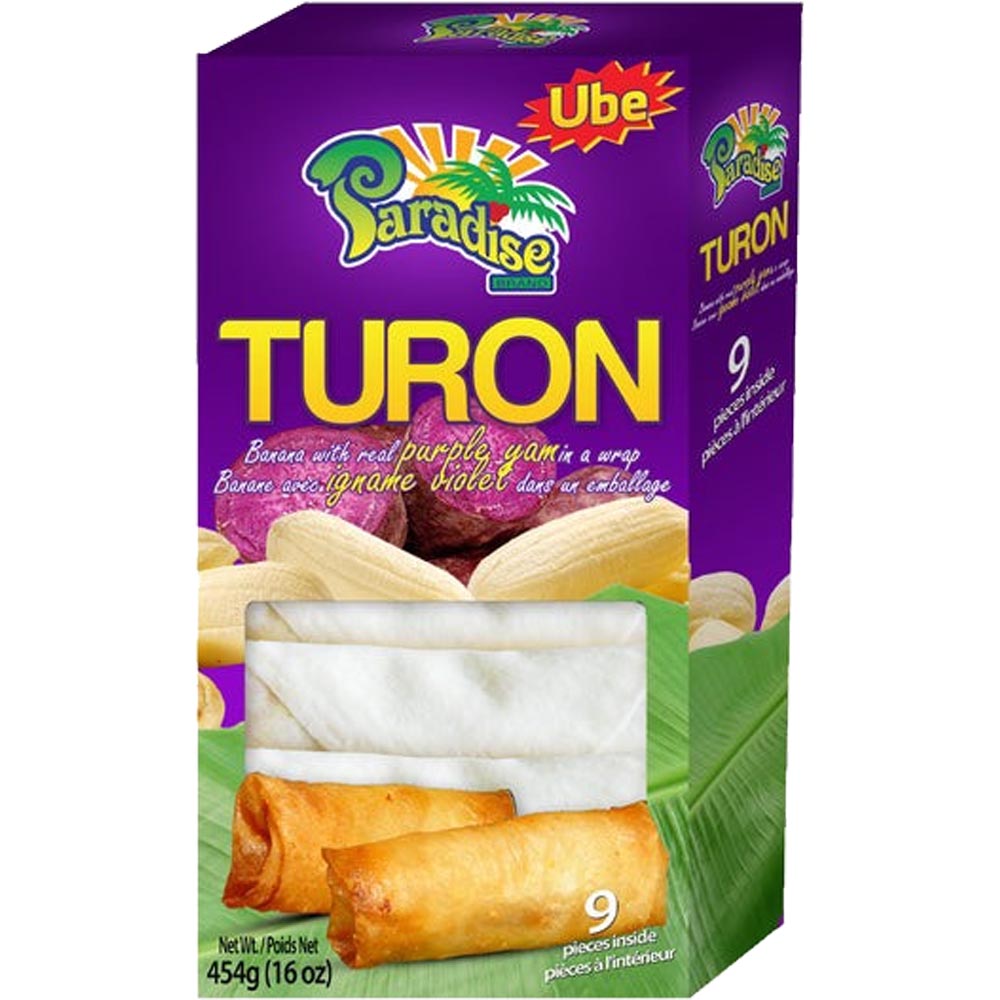 Paradise – Turon – UBE – Banana with Real Purple Yam in a Wrap – 9 Pieces – 16 OZ