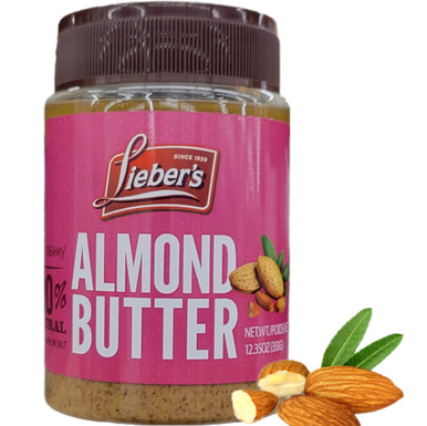Lieber’s Almond Butter, Natural Creamy, Kosher for Passover, 12.35 oz