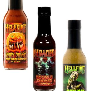 Hellfire Angry Doomed Zombie Hot Sauces Set, 3/5oz.