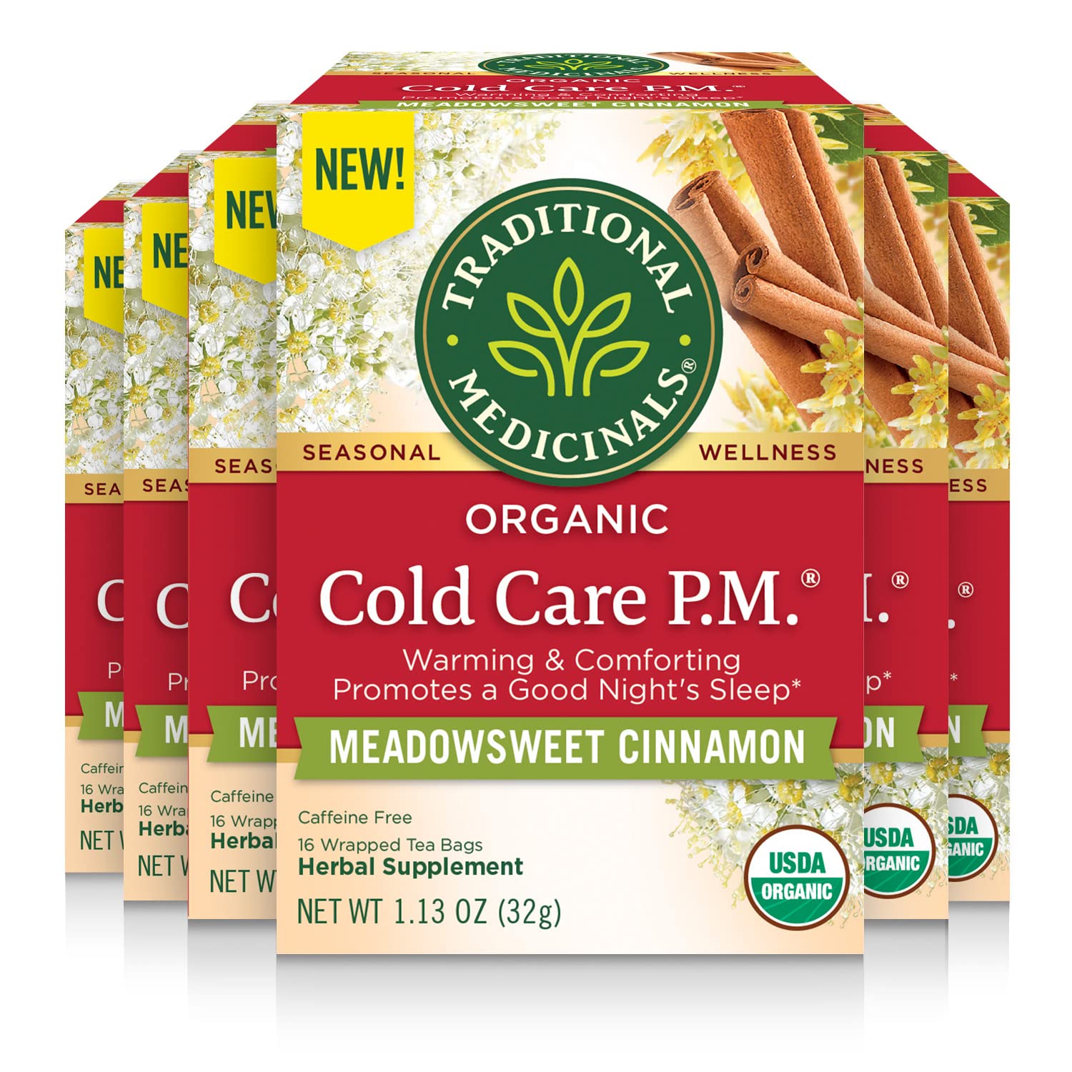 Traditional Medicinals – Cold Care P.M. Tea, 16 Bags | Pack of 6