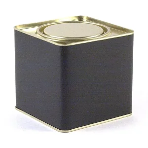 8-oz. Black Plug-top Tin with lid