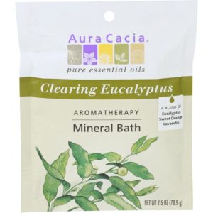 Aura Cacia – Bath Mineral Eucalyptus Clearing, 2.5 oz – Pack of 6