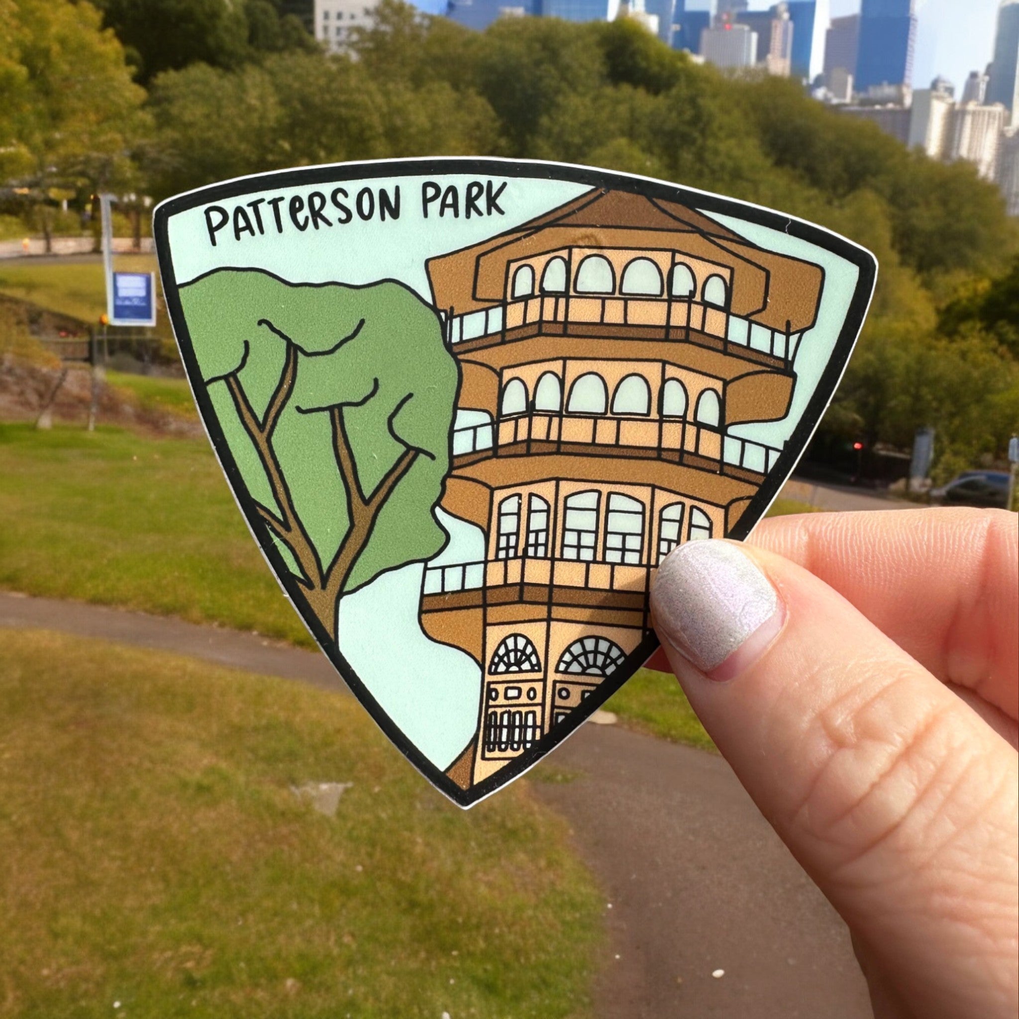 the letters mdn – Patterson Park Baltimore Maryland Badge Vinyl Sticke