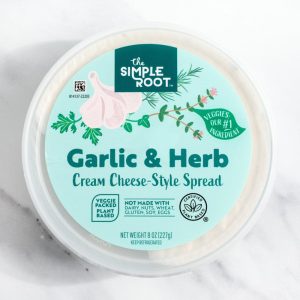 The Simple Root – Garlic & Herb Vegan Cream Cheese Dip 8 Oz – (Pack Of
