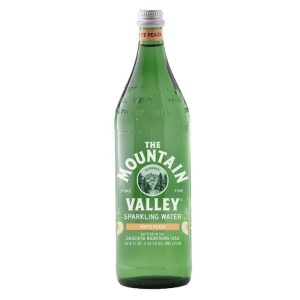 The Mountain Valley – White Peach Sparkling Water In Glass, 33.8 fl oz