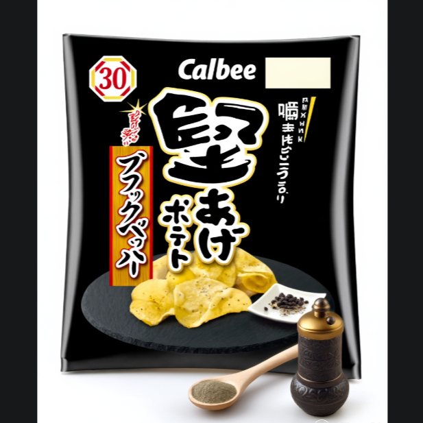 Calbee Hard-Fried Potato Chips Black Pepper 65g – Made in JAPAN – Tokyo Sakura Mall