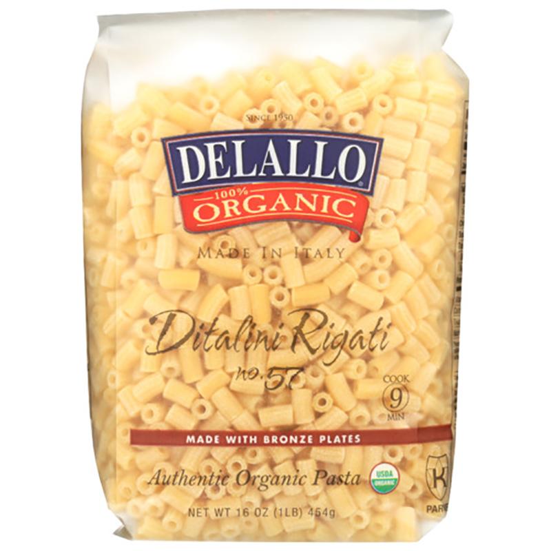 Delallo – Pasta Semolina Ditalini Rigati, 16oz