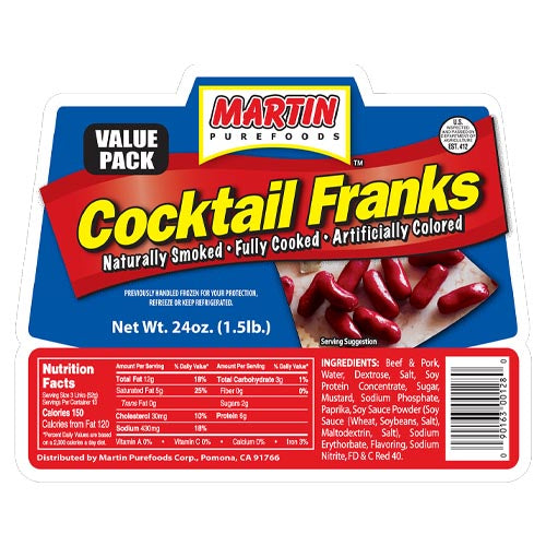 Martin Purefoods – Cocktail Franks – Value Pack – 1.5 LBS