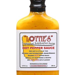 Hot Sauce Lotties Traditional Barbados 6.75 oz Flask Yellow Heat 7