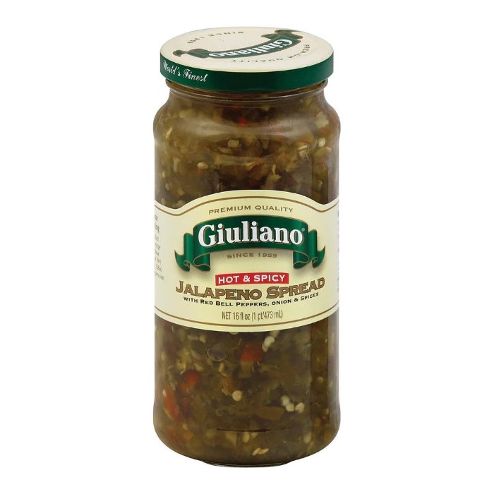 Giuliano – Pepper Spread Jalapeno Hot Spicy, 16 Oz | Pack of 6