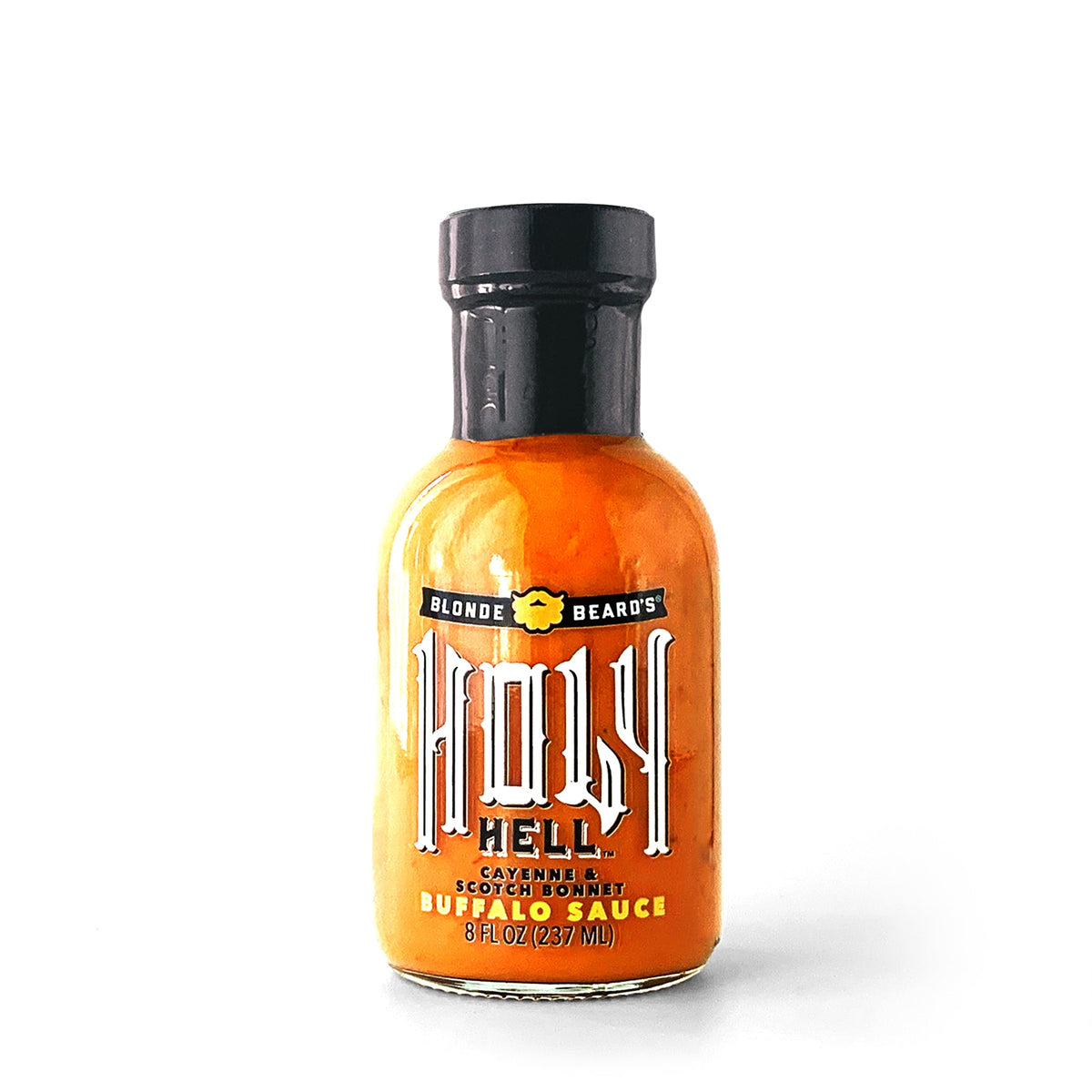 Blonde Beard’s Holy Hell Buffalo Sauce bottle – 12 bottles x 5 oz case