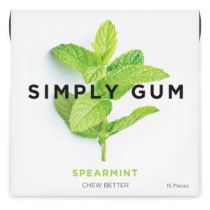 Simply Gum All Natural Gum Spearmint, 15 Pieces
