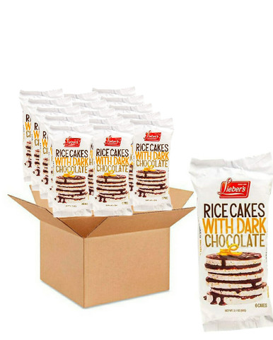 Lieber’s Dark Chocolate Covered Rice Cakes, 3.1 oz (Pack of 16)