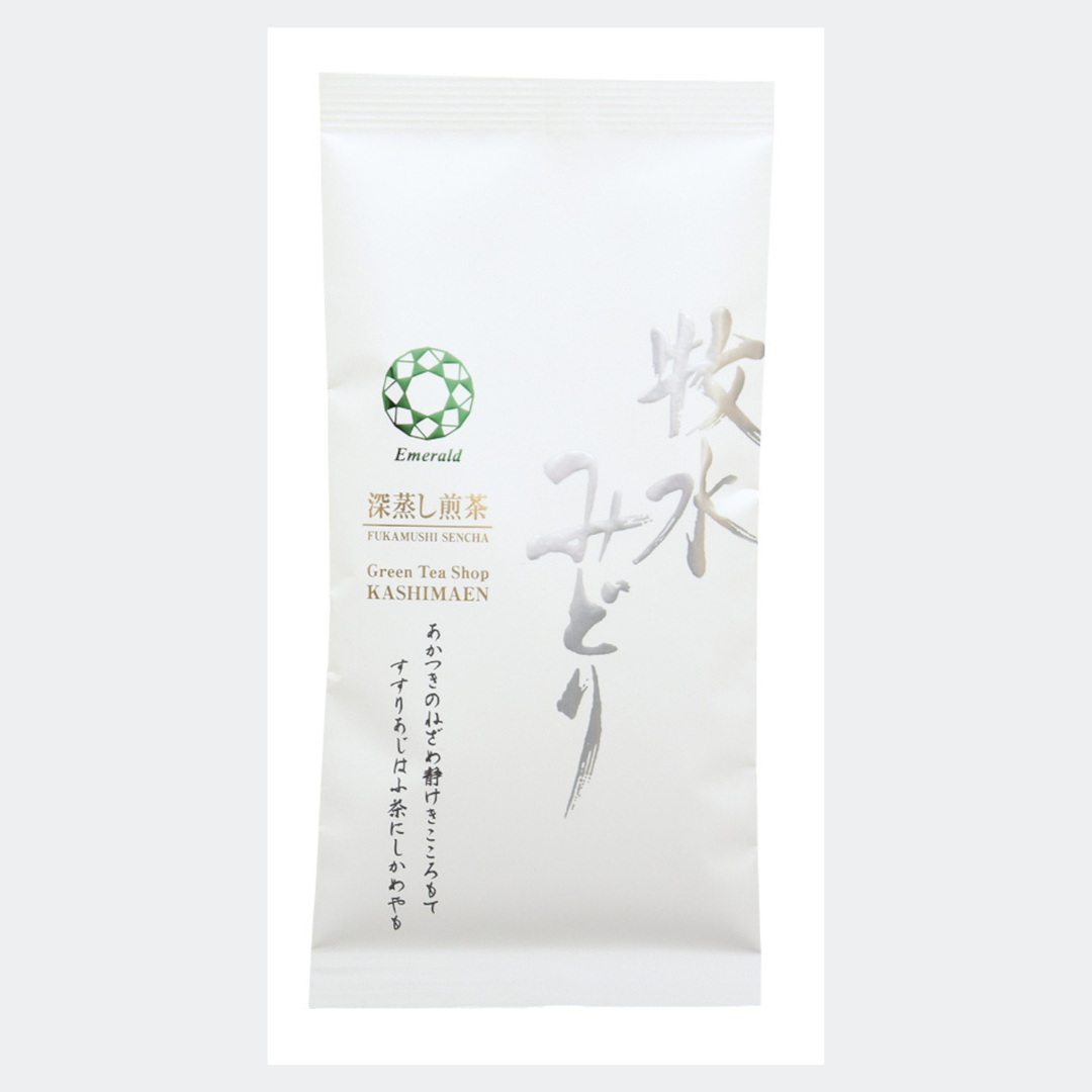 Deep Steamed Green Tea Miyazaki Sencha “Bokusui Midori Emerald” 100g by Kashimaen Honpo Miyazaki Japan – Kurumira Shop