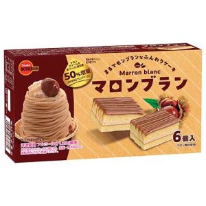 Bourbon, Marron Blanc, Soft Cake with Chestnut Cream & Choco, 6 pcs in 1 box