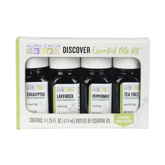 Aura Cacia – Essential Oil Discovery Kit 4 Pack, 1 oz – Pack of 1