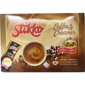 Stikko – 2 in 1 Coffee and Creamer (No Added Sugar) -12 Packets – 240 G