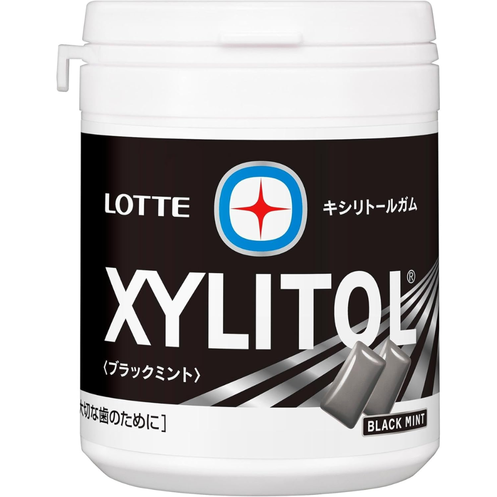 Lotte Xylitol Gum Black Mint Bottle Type 133g – Made in JAPAN – Tokyo Sakura Mall