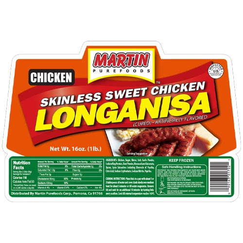 Martin Purefoods – Skinless Sweet Chicken Longanisa – 16 OZ