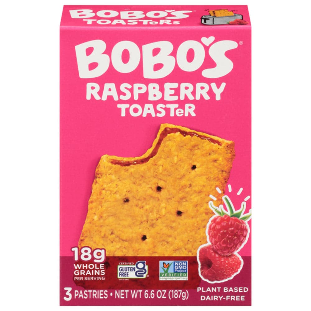 Bobo’s – Gluten Free Raspberry Toaster Pastries, 3Ct, 6.6 OZ – Pack of