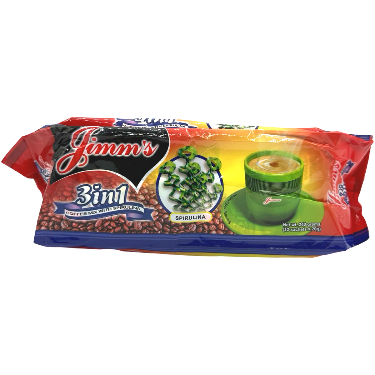 Jimm’s – 3in1 – Coffee Mix with Spirulina – 12 sachets – 240 G