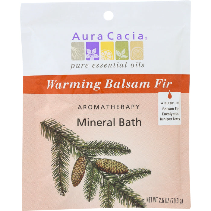 Aura Cacia – Bath Mineral Balsam Fir Warming, 2.5 oz (Pack of 6)