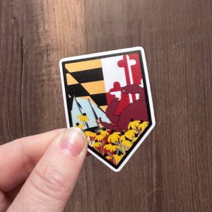 the letters mdn – Maryland Banner Vinyl Sticker: Small
