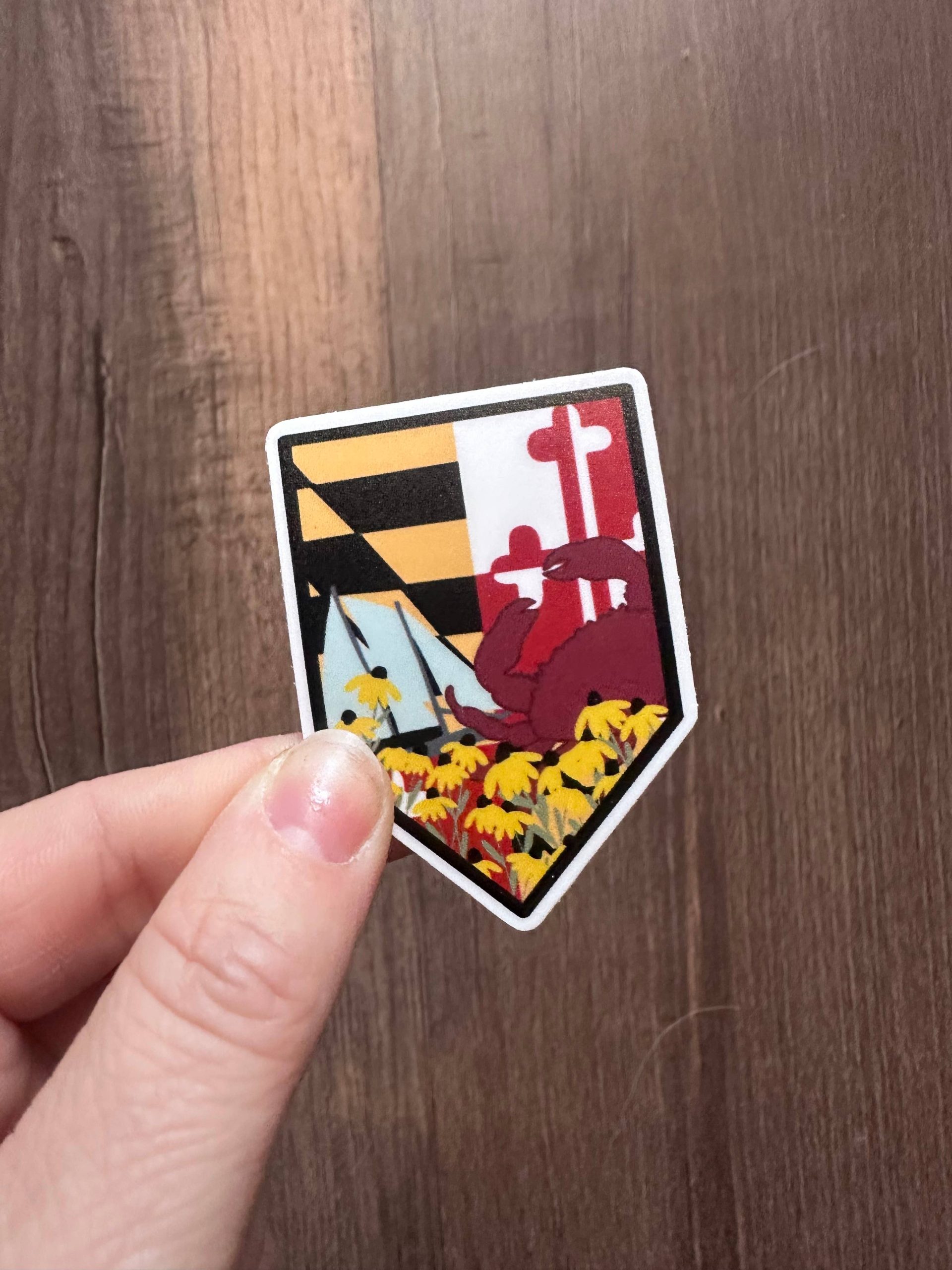the letters mdn – Maryland Banner Vinyl Sticker: Small