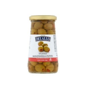 Delallo – Stuffed Manzanilla Olives, 5.75 Oz | Pack of 12