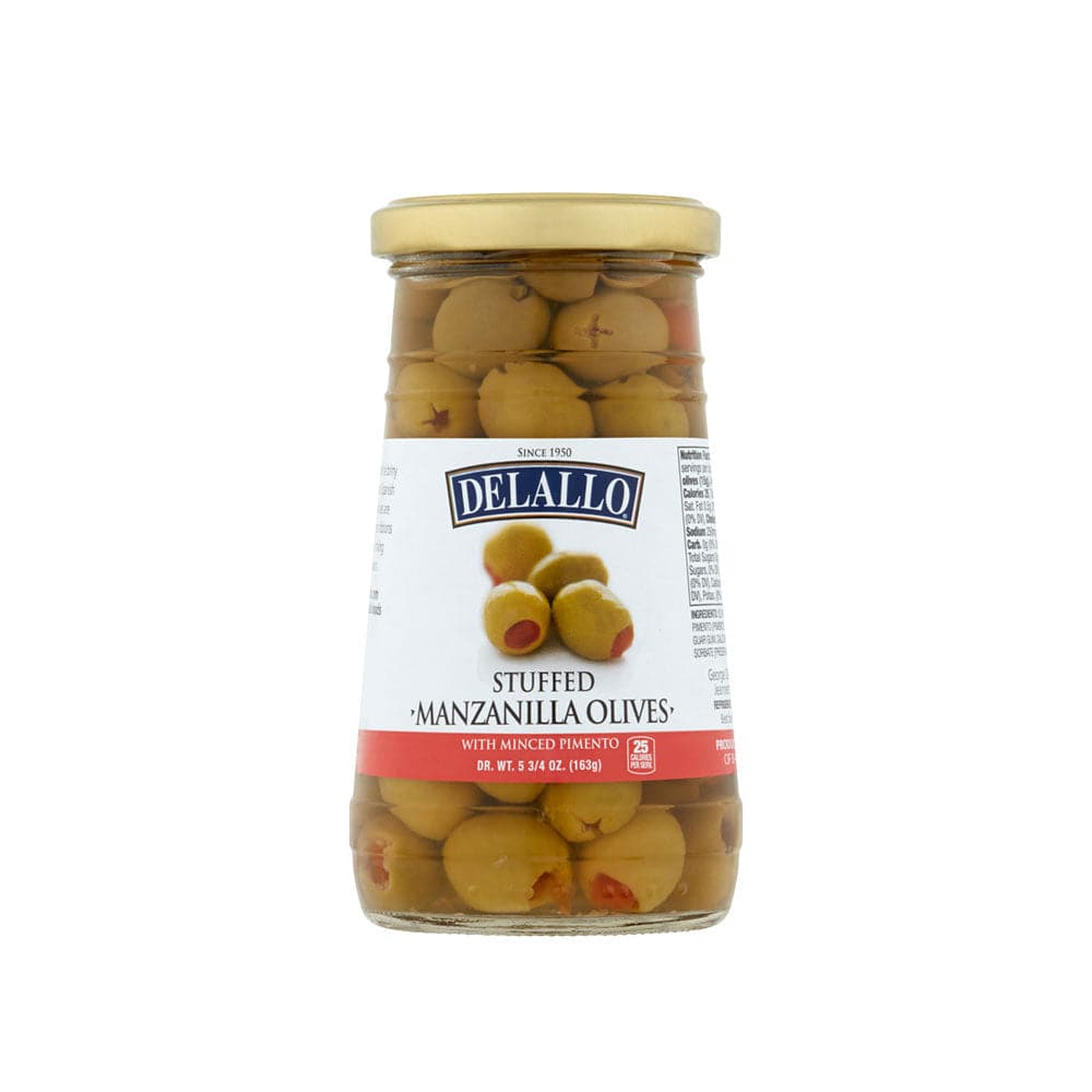 Delallo – Stuffed Manzanilla Olives, 5.75 Oz | Pack of 12