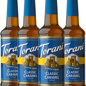 Torani Sugar Free Syrup, Classic Caramel, 25.4 Oz, (Pack of 4)