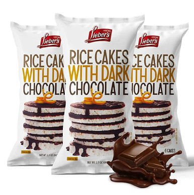 Lieber’s Dark Chocolate Covered Rice Cakes, 3.1 oz (Pack of 3)