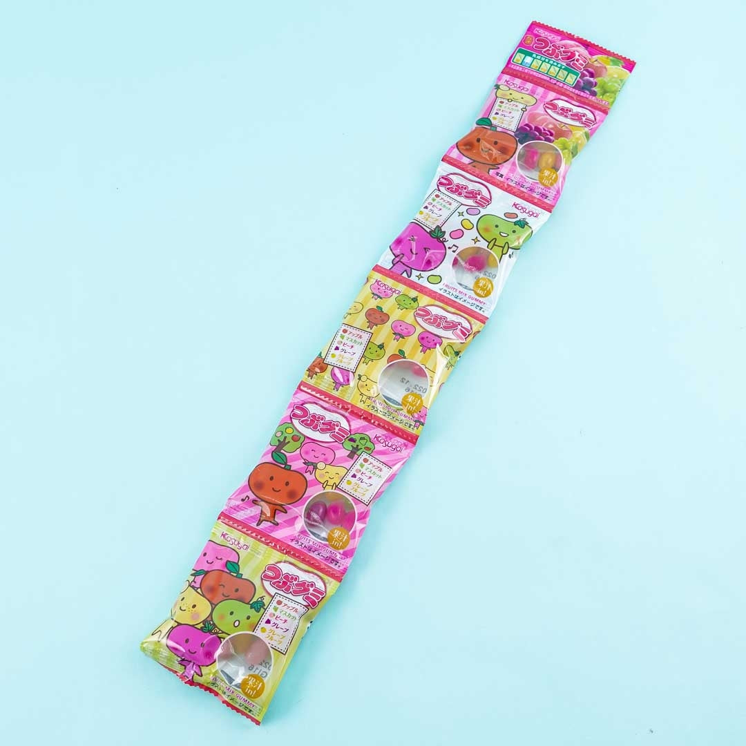 Kasugai Tsubu Fruit Mix Gummy Candy Set – 5 pcs