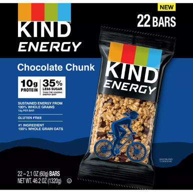 Kind Energy Bars Chocolate Chunk, 22 Pack