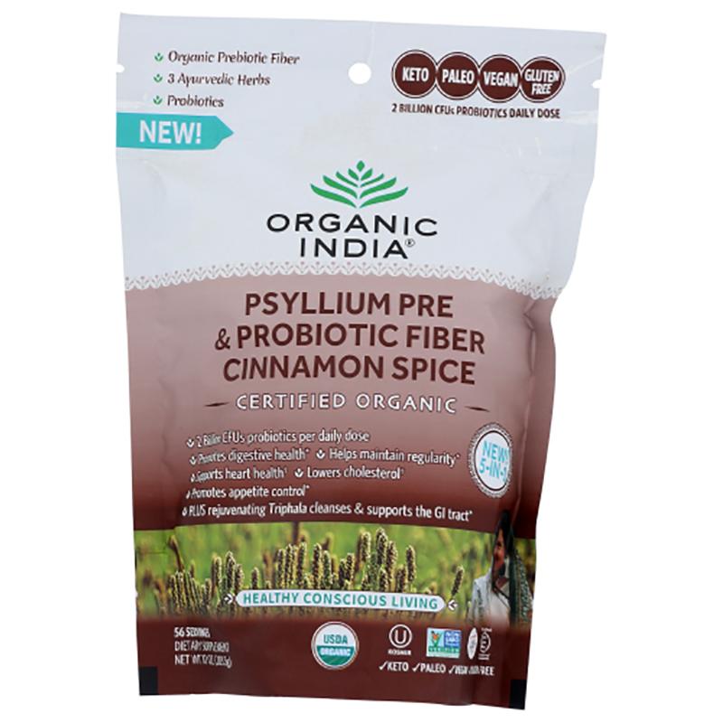 Organic India – Psyllium Pre & Probiotic Fiber Cinnamon Spice, 10oz