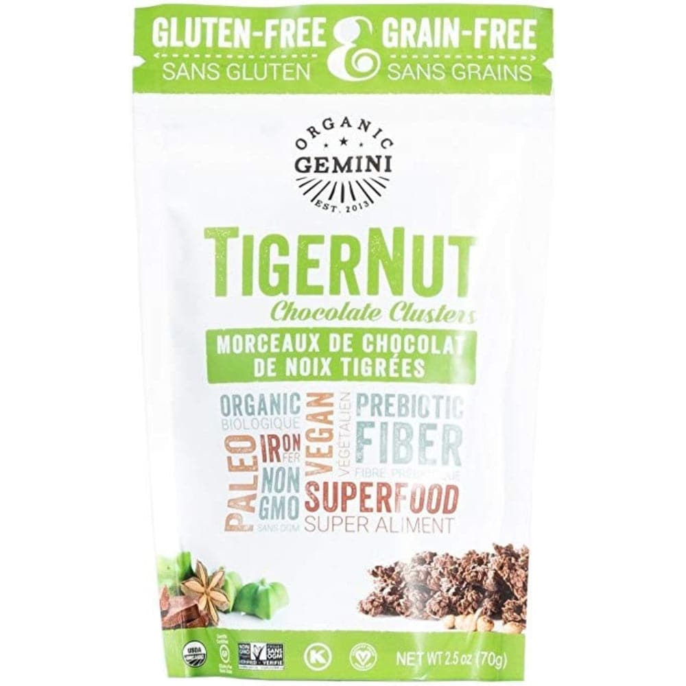 Organic Gemini – Tigernut Raw Chocolate Clusters – 2.5oz