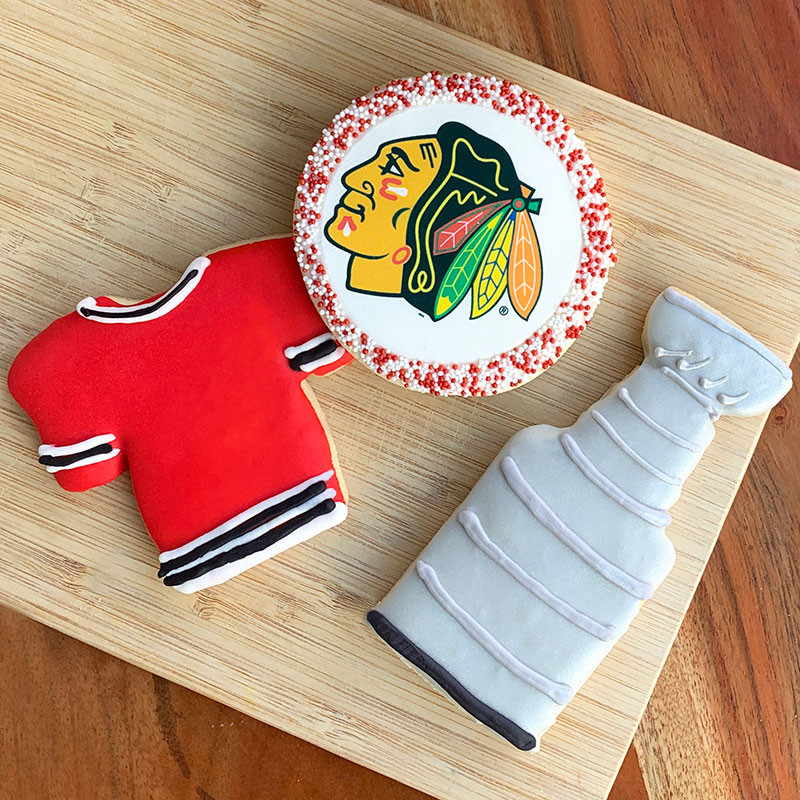 Deerfields Bakery Chicago Blackhawks Cookie Trio Add-on