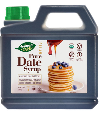 Heaven & Earth Pure Date Syrup, Organic Vegan Sweetener, 52.8 oz