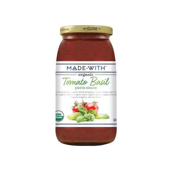 Made With – Organic Tomato Basil Pasta Sauce, 24 oz | Pack of 12